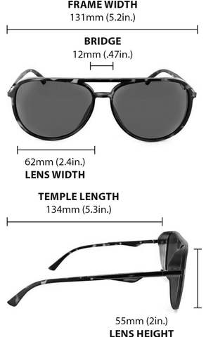 Govnah Polarized Sunglasses Size, Fit and Dimensions Guide